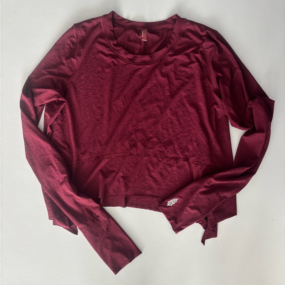 Free People Movement Tempo Long Sleeve Top in Burgundy